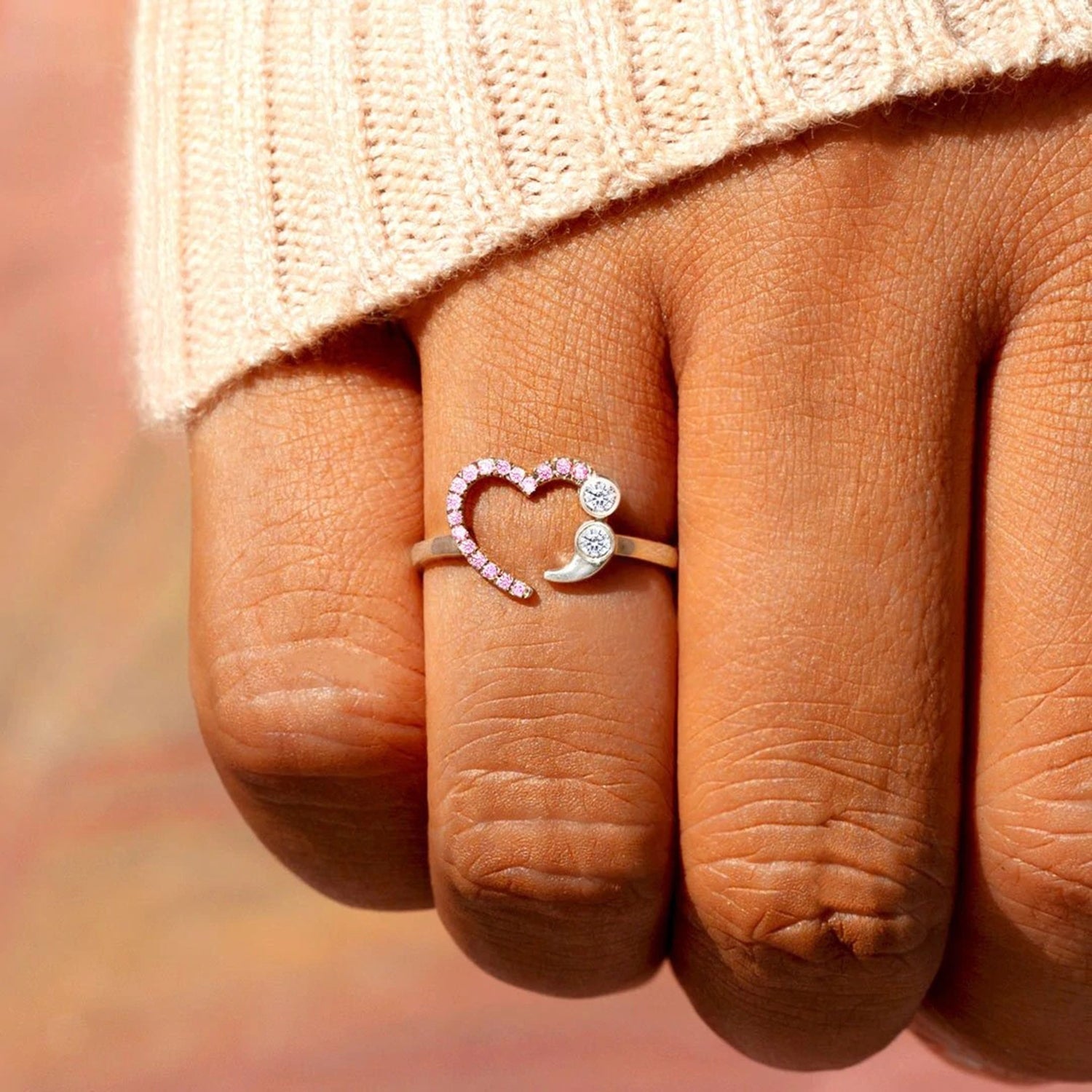 925 Sterling Silver Inlaid Zircon Ring 14480cce-cdf2-4890-8b15-72d7100647df-Max Trendsi