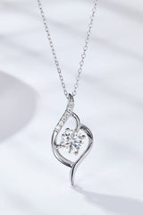 Platinum-Plated 1 Carat Moissanite Pendant Necklace Silver One Size 149ebcaf6f25436f9d93fc1fd5452a1a-Max Trendsi