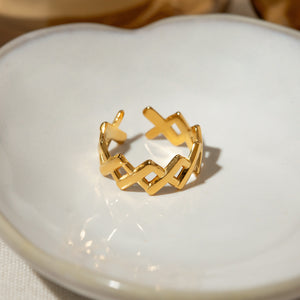 Stainless Steel Cutout Open Ring 15072f23-b8c6-4e60-b259-210a2771989f-Max Trendsi