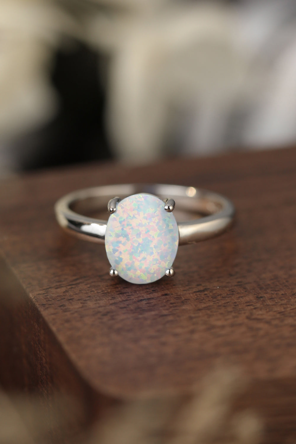 925 Sterling Silver Opal Solitaire Ring White 158943dd79904421bf4c8aed4ec9729f-Max Trendsi