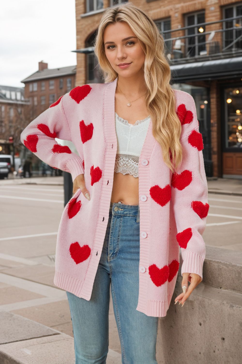Heart Button Down Long Sleeve Cardigan 15ada3a2-c5cc-4f42-8f4e-ed6ab8a4f8d7-Max Glownestbest