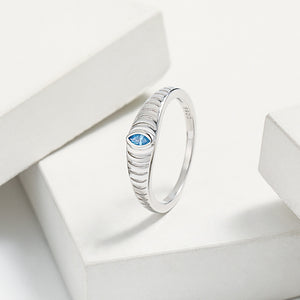 925 Sterling Silver Inlaid Zircon Ring 15d25864-6a8c-4d2a-90b1-c9735a70dd34-Max Trendsi