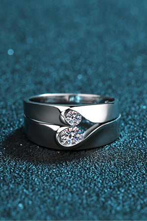 Moissanite Rhodium-Plated Ring 176e2310381f4d75a5c29206335e763c-Max Trendsi