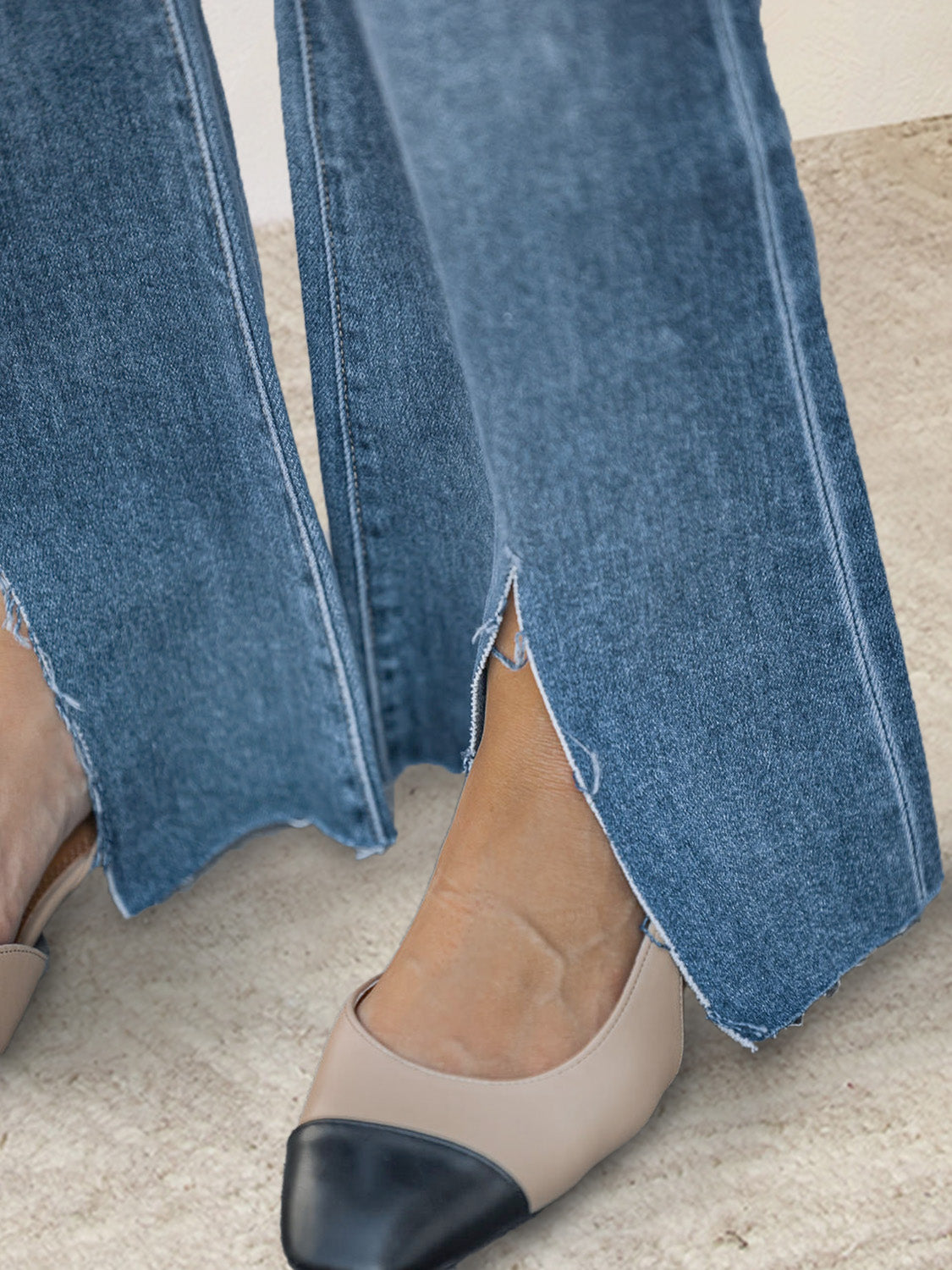 Slit Bootcut Jeans with Pockets 18fc7b73-0de3-48b4-b75e-440b7998e481-Max Trendsi