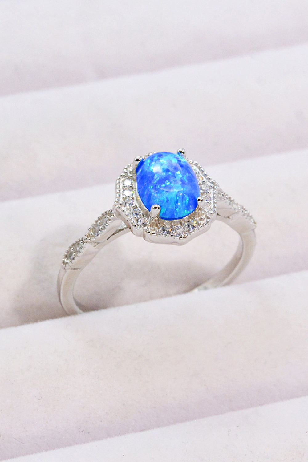 Opal and Zircon 925 Sterling Silver Ring 192874c4657c4b508f7f096e0c89c376-Max Trendsi