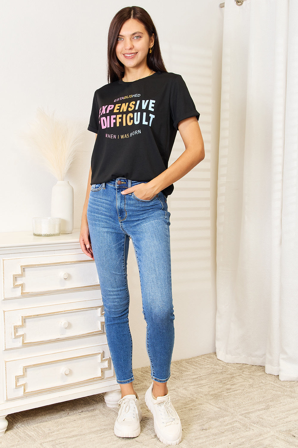Glownestbest ® | Simply Love Slogan Graphic Cuffed Sleeve T-Shirt 1931831426ef40e89521df2288d727fa-Max Glownestbest