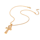 18K Gold Fashion Simple Cross Shape Diamond Design Pendant Necklace Only 19989a27-1741-4335-863d-a3afbf678215 Glownestbest