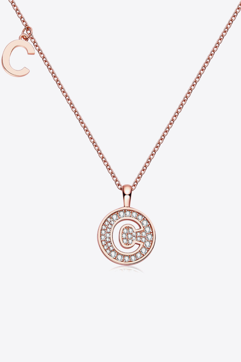 Moissanite A to J Pendant Necklace C One Size 1a26dda4414d4bafbda9f642d0bf770b-Max Trendsi