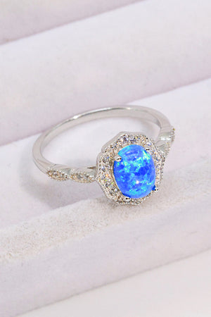 Opal and Zircon 925 Sterling Silver Ring 1a6615b9139a478ebc8caee7f8ebbbaa-Max Trendsi