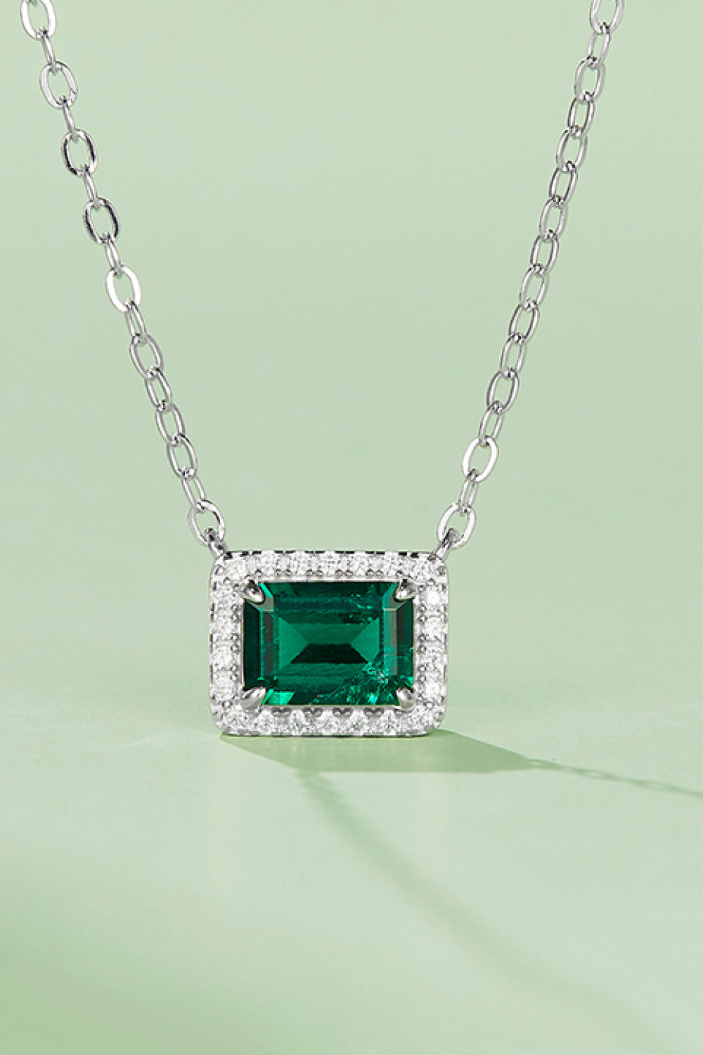 Lab-Grown Emerald Rectangle Pendant Necklace 1a6d8fc41ee842e7829dc19636ffd8e4-Max Trendsi