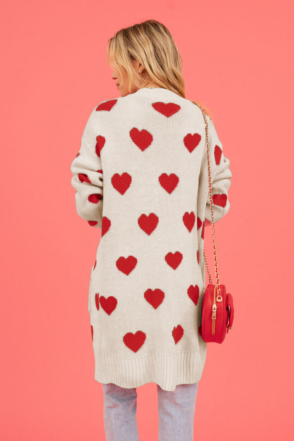 Heart Graphic Open Front Cardigan with Pockets 1aa2fc634c4c44fba29c14f87d41a264-Max Glownestbest