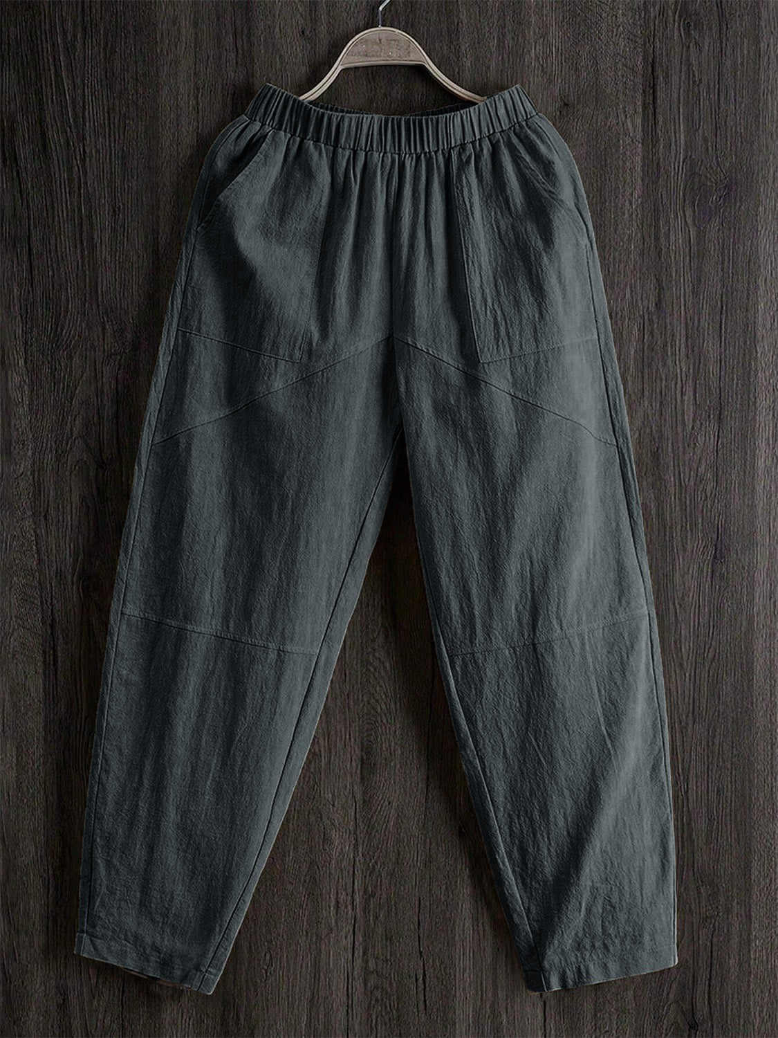 Elastic Waist Pants with Pockets 1b772748-7d70-4a79-ac47-2a887edbbdb7-Max Trendsi