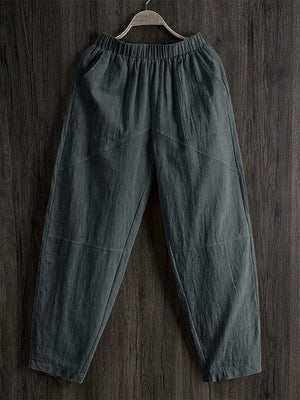 Elastic Waist Pants with Pockets 1b772748-7d70-4a79-ac47-2a887edbbdb7-Max Trendsi