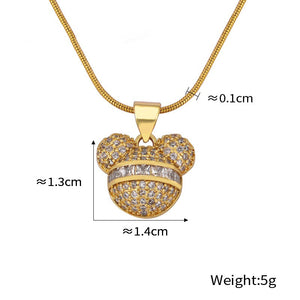 18K gold exquisite dazzling cartoon bear diamond design light luxury style pendant necklace 1bb869f9-8941-4d0f-b661-2961fbd747ca Artshiney