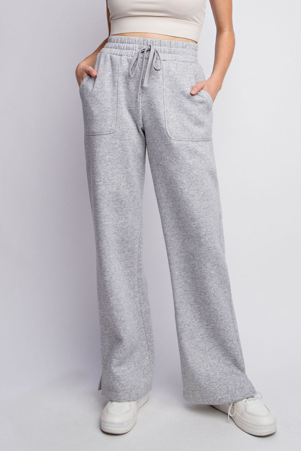 Faith Apparel Full Size Drawstring Straight Leg Slit Sweatpants H Grey 1bf0eb6f-4b19-490d-b633-9a7ad872eeb6-Max Trendsi