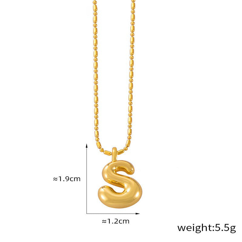 18K gold simple and elegant 26 letters design light luxury style necklace 1bf315ff-9463-4033-bcd1-43ca08652a3f Artshiney