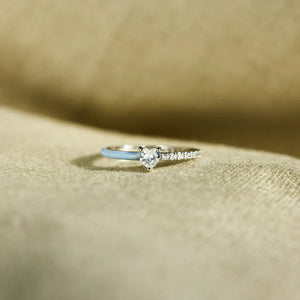 Heart Shape Inlaid Zircon Enamel Ring 1c0a8712-f141-4544-a384-f2d75b1aaa45-Max Trendsi