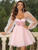 Sweetheart Neck Balloon Sleeve Mini Dress Blush Pink 1c1d2690-d47f-420b-9f41-74a655b20193-Max Glownestbest