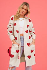 Heart Graphic Open Front Cardigan with Pockets Cream 1c79af06f1ec491b8e12e39fcbd8b821-Max Glownestbest