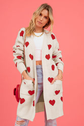 Heart Graphic Open Front Cardigan with Pockets Cream 1c79af06f1ec491b8e12e39fcbd8b821-Max Glownestbest