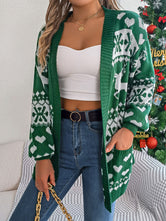 Pocketed Open Front Long Sleeve Cardigan Dark Green 1c94fcd8-46ff-4c73-b262-b02f1f6ec8e2-Max Glownestbest