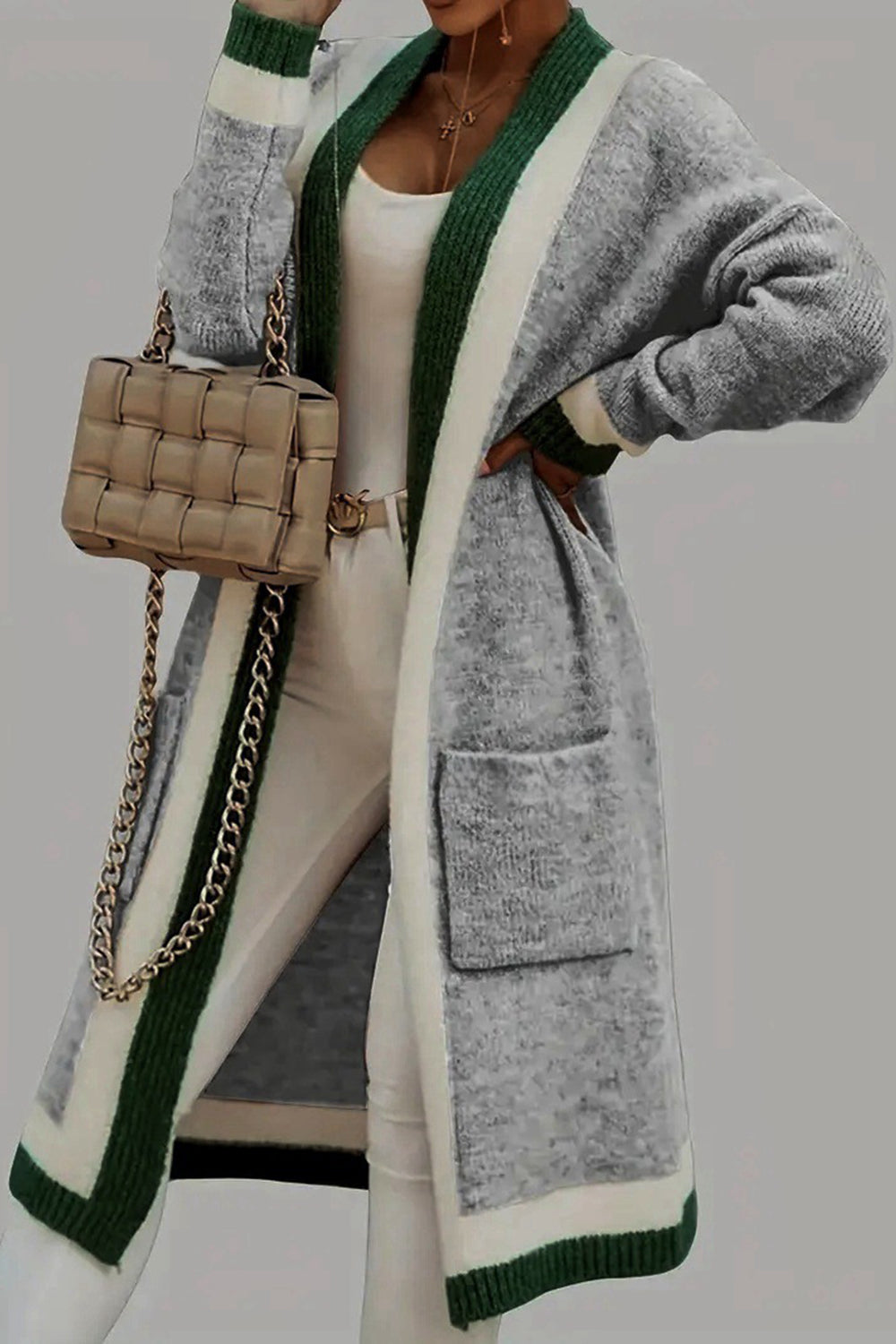 Pocketed Contrast Long Sleeve Hooded Cardigan 1ca5fd64-e6f4-4099-965c-2c004f8ff164-Max Glownestbest