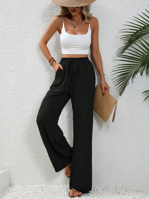 Wide Leg Drawstring Pants 1cde16b4-616b-4a68-9f37-107bf76d8a61-Max Trendsi