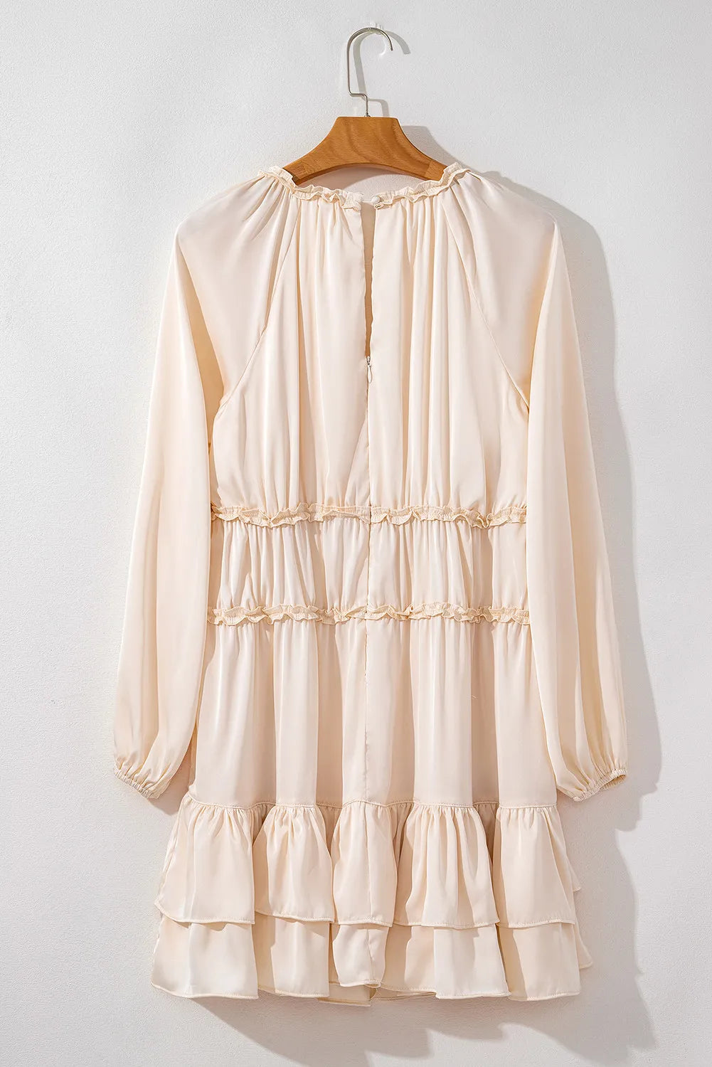 Frill Ruffled V-Neck Long Sleeve Mini Dress 1d72e227-42d9-4234-ae37-880feeb2b40a-Max Glownestbest