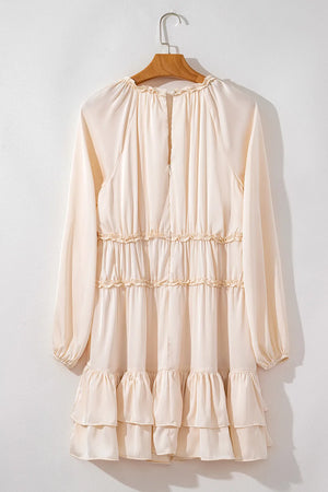 Frill Ruffled V-Neck Long Sleeve Mini Dress 1d72e227-42d9-4234-ae37-880feeb2b40a-Max Glownestbest