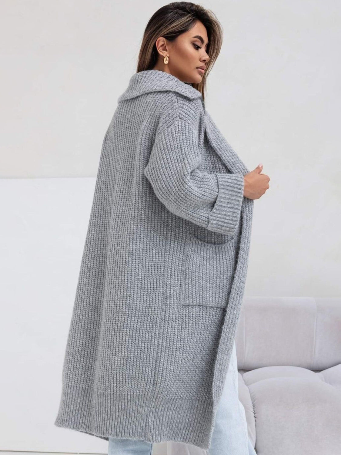 Pocketed Collared Neck Dropped Shoulder Cardigan 1e49be50-bdf6-4caa-893d-46b5408f0a5f-Max Glownestbest