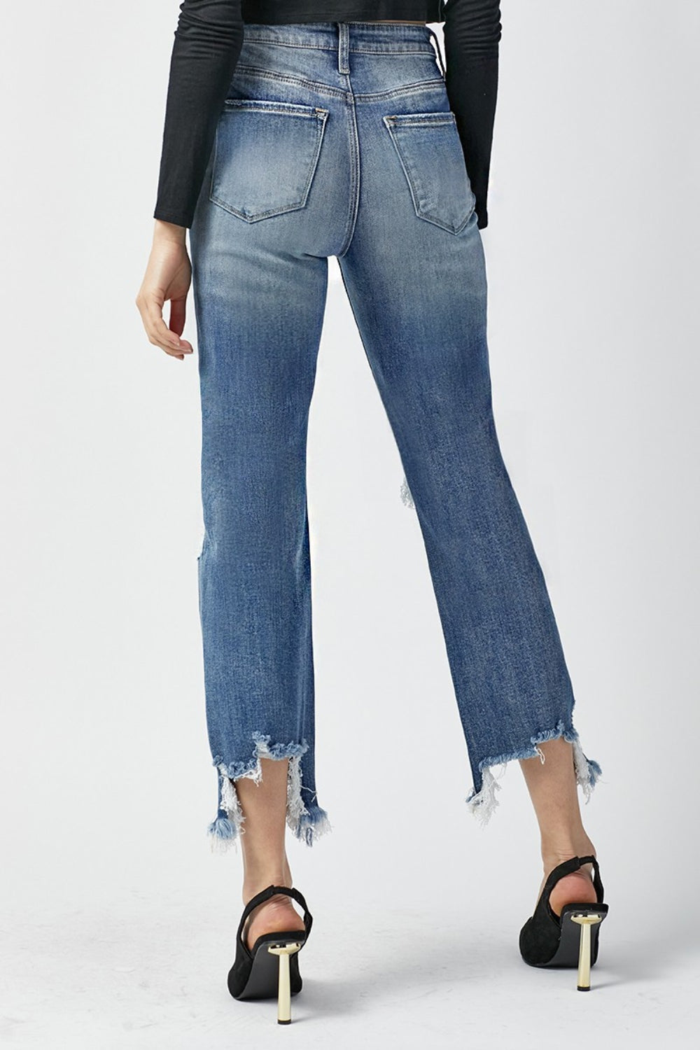 RISEN High Waist Distressed Frayed Hem Cropped Straight Jeans 1eaec3dc-7f36-4b25-911d-9bb45b341893-Max Trendsi