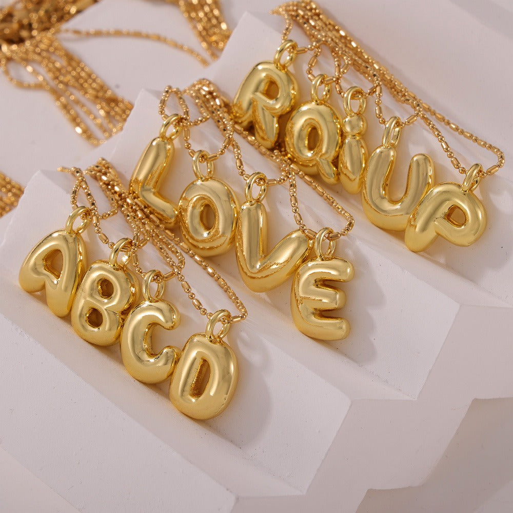 18K gold simple and elegant 26 letters design light luxury style necklace 1f6b3a7c-fd38-4750-aa23-d3f0d7e8cfd0 Artshiney