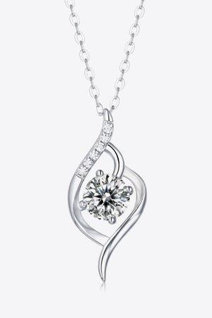 Platinum-Plated 1 Carat Moissanite Pendant Necklace 1fb0f24d9abe4e5389c0e83ff77aa989-Max Trendsi