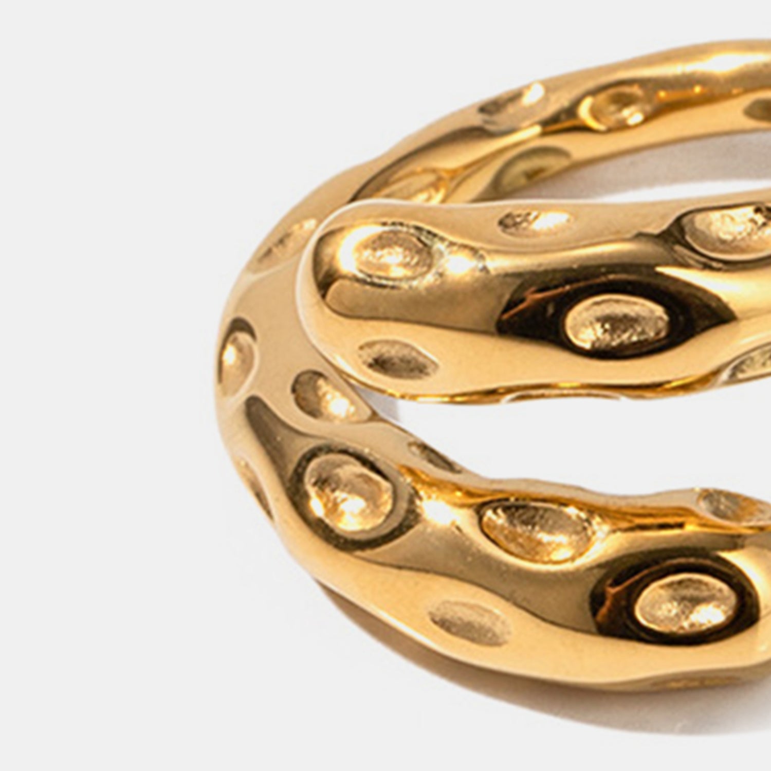 Titanium Steel Gold-Plated Bypass Ring 20603a08-83bb-4532-b6f9-c250bfd0433b-Max Trendsi