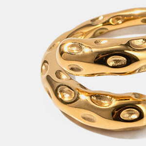 Titanium Steel Gold-Plated Bypass Ring 20603a08-83bb-4532-b6f9-c250bfd0433b-Max Trendsi