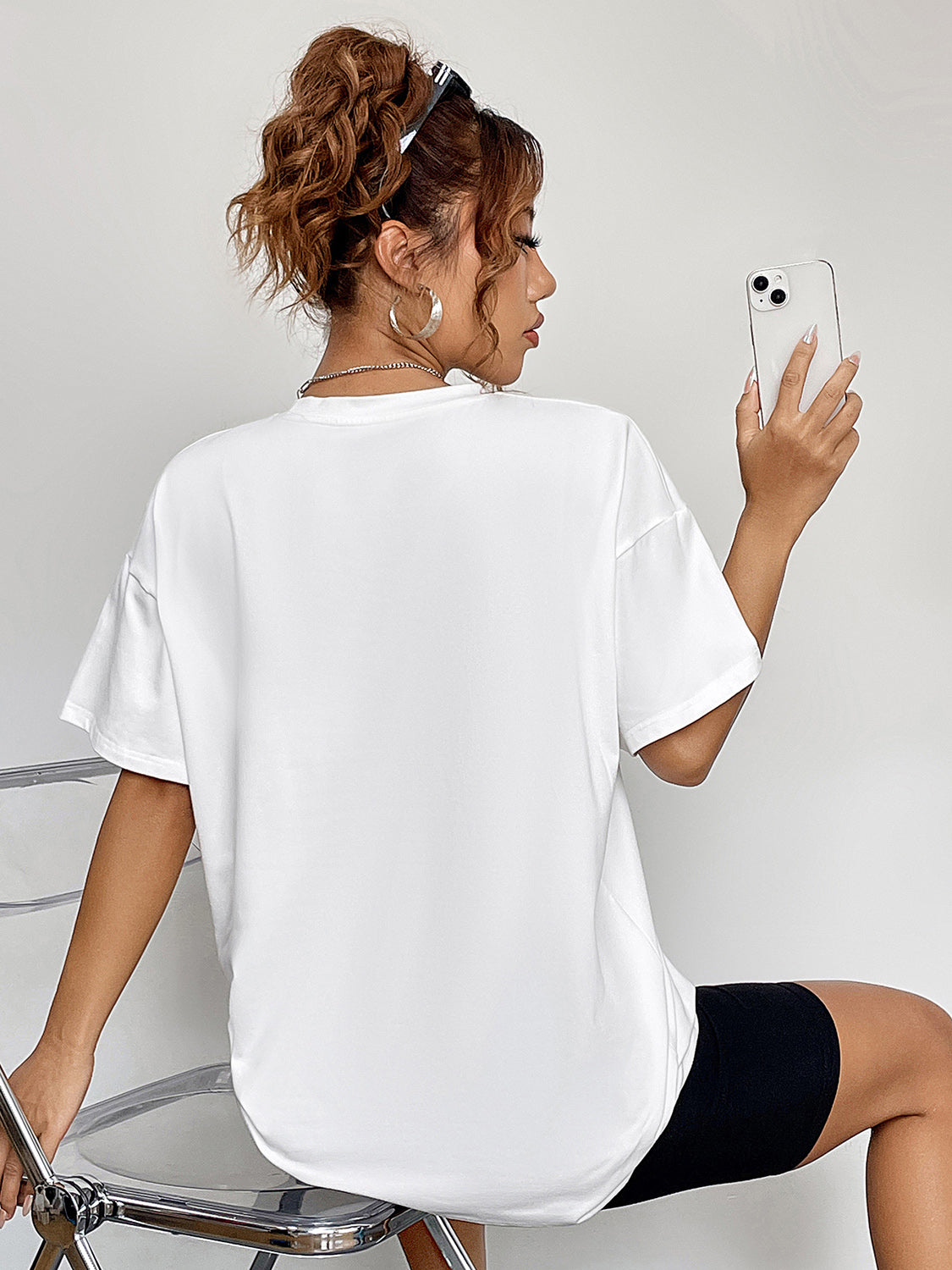 Glownestbest ® | Round Neck Short Sleeve Ghost Graphic T-Shirt 20748b555c5d47ae8edb6d9c19612291-Max Glownestbest