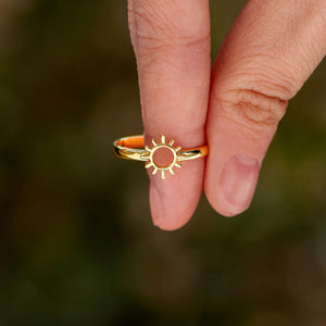 Sun Shape 18K Gold-Plated Ring 20dda318-f54e-43e0-bd93-daa204cd5e73-Max Trendsi