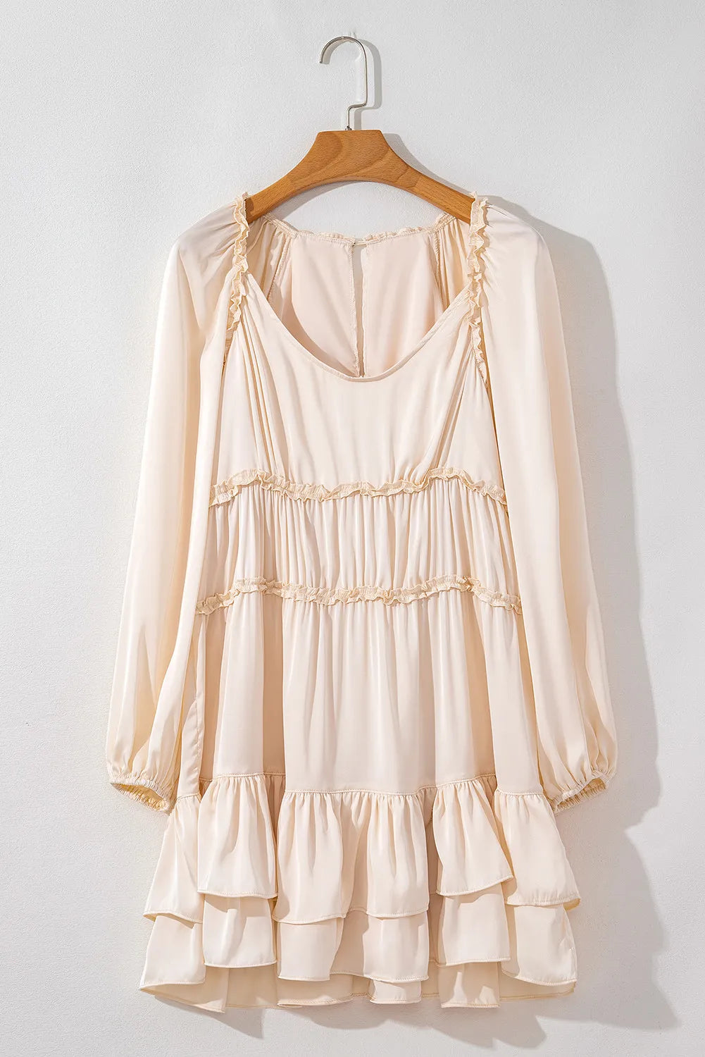 Frill Ruffled V-Neck Long Sleeve Mini Dress 2123e182-c459-484f-a3f4-0e329db55fd6-Max Glownestbest