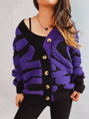 Contrast Button Up Long Sleeve Cardigan 218d25e6-2a8e-4a3b-8786-29e5b98f7a83-Max Glownestbest