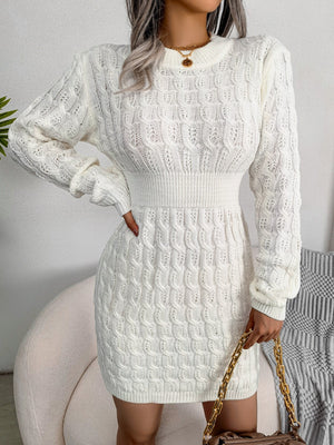 Cable-Knit Round Neck Mini Wrap Sweater Dress 22c4bab0-34d7-41bd-8dee-75d9aad3fd87-Max Glownestbest
