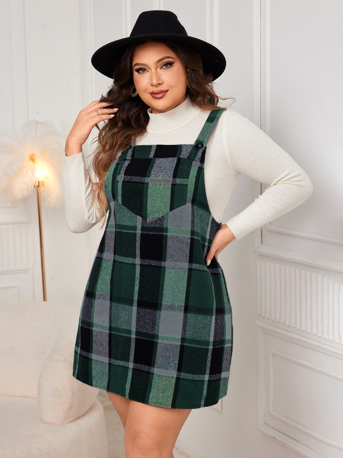 Honey Plus Size Plaid Wide Strap Overall Dress 22d8e64d-0d58-4c7c-b57f-d3be5e1811e4-Max Glownestbest