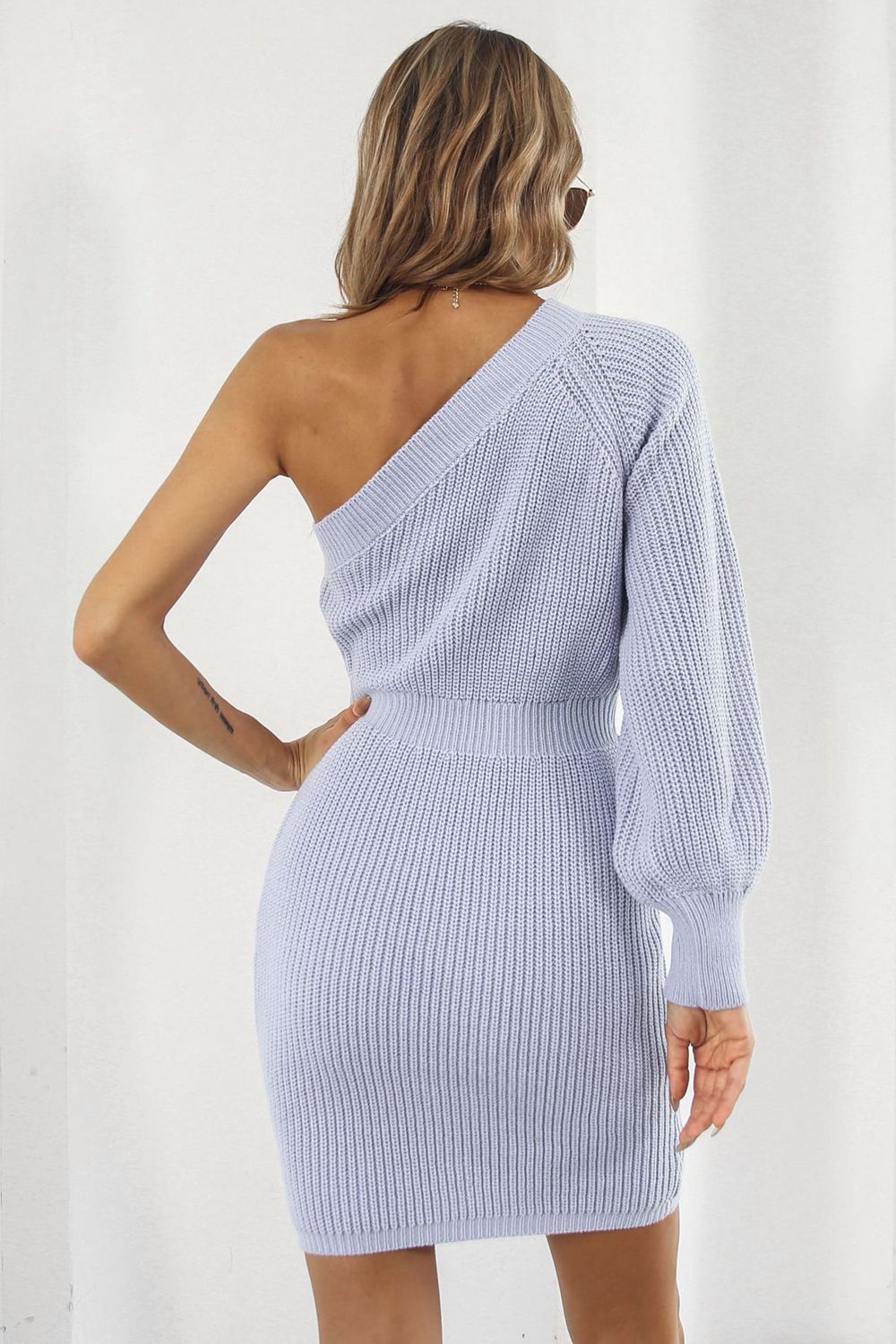 One Shoulder Raglan Sleeve Pencil Sweater Dress 23602ca61ab64a98bf75f61e3f740344-Max Glownestbest
