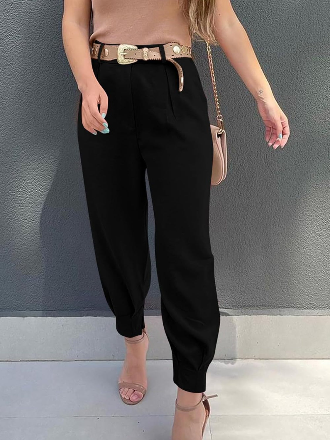 High Waist Cropped Pants 23bfbd2b-092a-4624-ad2e-a475cda1e4ea-Max Trendsi