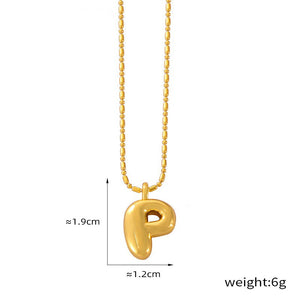 18K gold simple and elegant 26 letters design light luxury style necklace 23eee243-5b87-4e8a-92c9-638d7375e4fb Artshiney