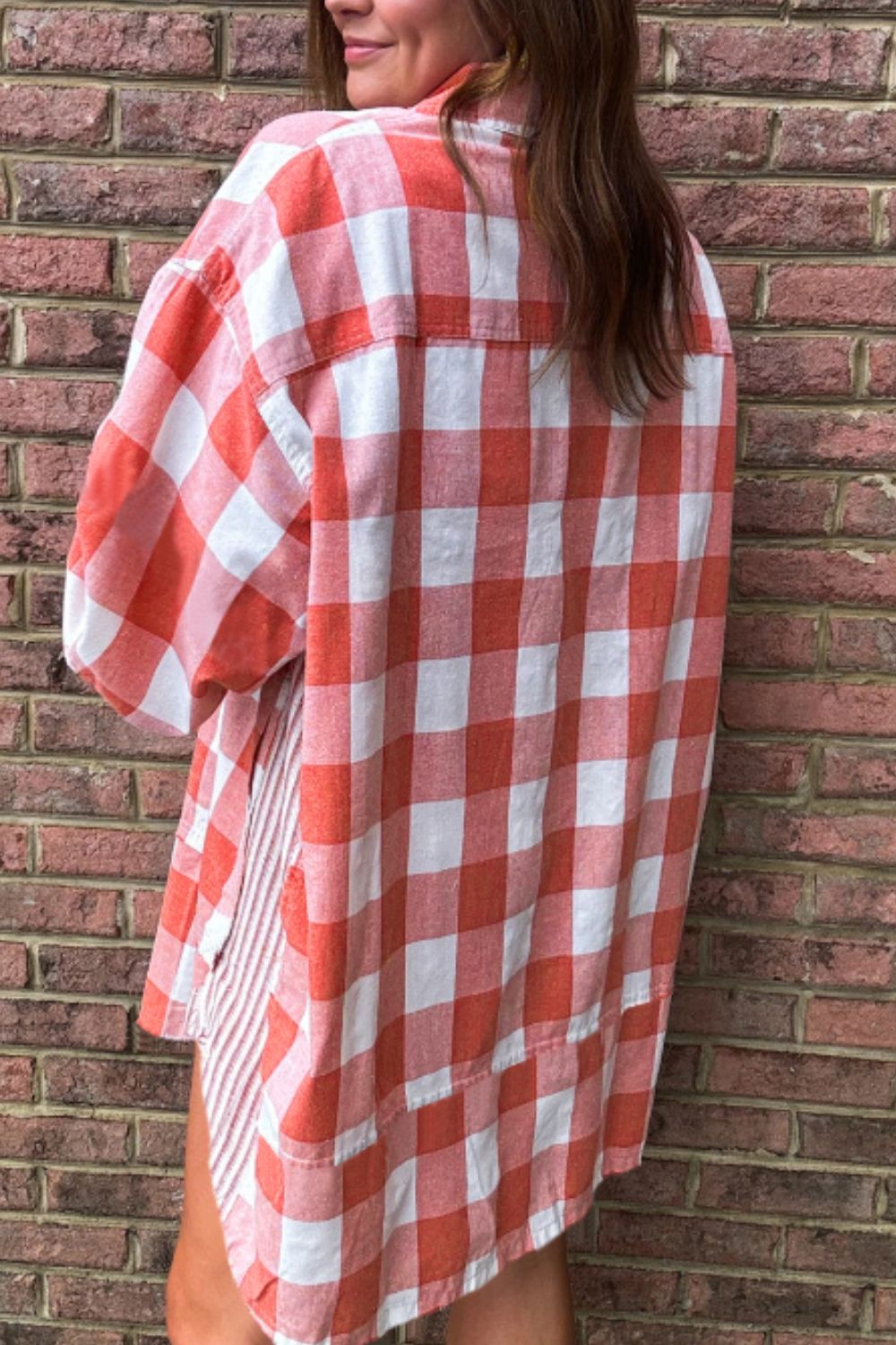 Plaid Collared Neck Long Sleeve Shirt Dress 24a707aa-6573-477f-960e-26526f35b830-Max Glownestbest