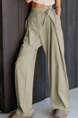 Tied High Waist Wide Leg Pants Sage 24ccadf5-13ec-46c2-bd5d-db33f120e372-Max Trendsi