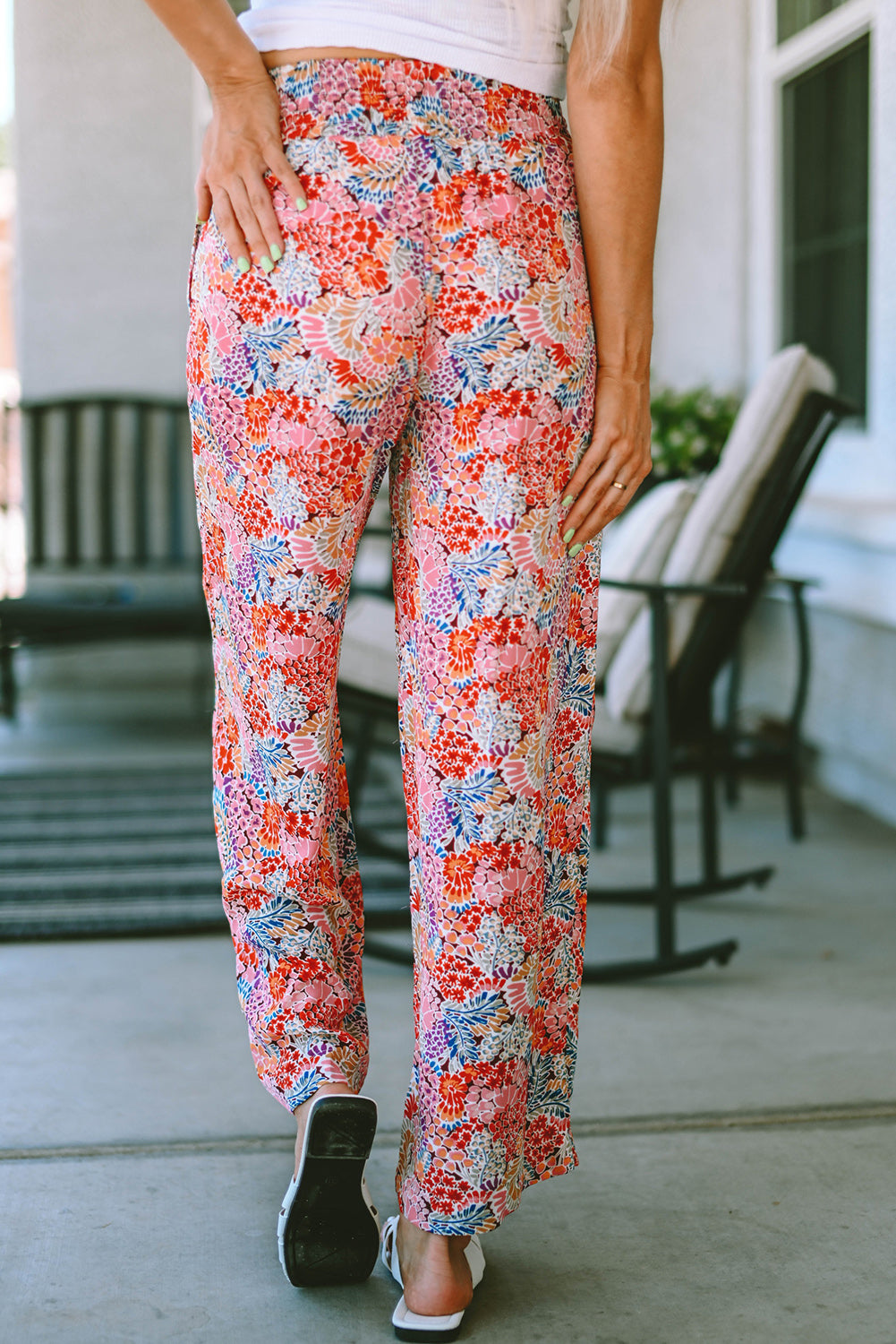 Printed Tie Waist Wide Leg Long Pants 24d7b31781c1459f9c3375d9e1dcf5da-Max Trendsi