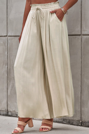 Drawstring Waist Wide Leg Pants 24f96112b947419c933fac8f2330453d-Max Trendsi