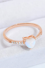Natural Moonstone Heart 18K Rose Gold-Plated Ring Rose Gold 25c9e7ea16624181a17ab6ad4be8b777-Max Trendsi