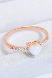 Natural Moonstone Heart 18K Rose Gold-Plated Ring Rose Gold 25c9e7ea16624181a17ab6ad4be8b777-Max Trendsi